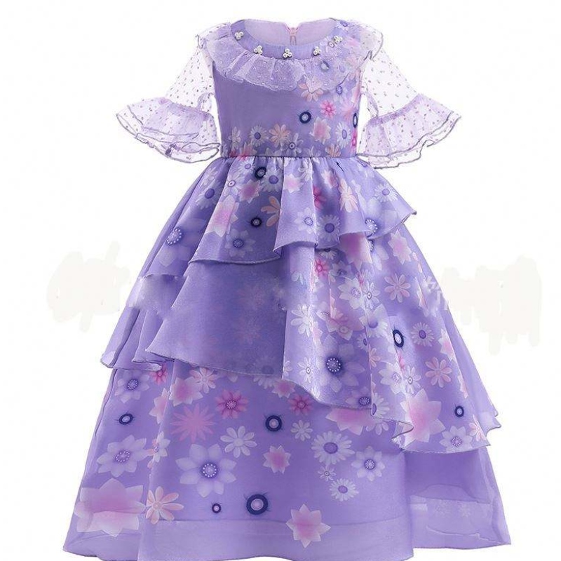 2022 κοριτσάκι φόρεμα Mirabel κορίτσι πριγκίπισσα φόρεμα κομψό βραδινό πάρτι tutu prom gown encanto παιδιά κοστούμι cosplay