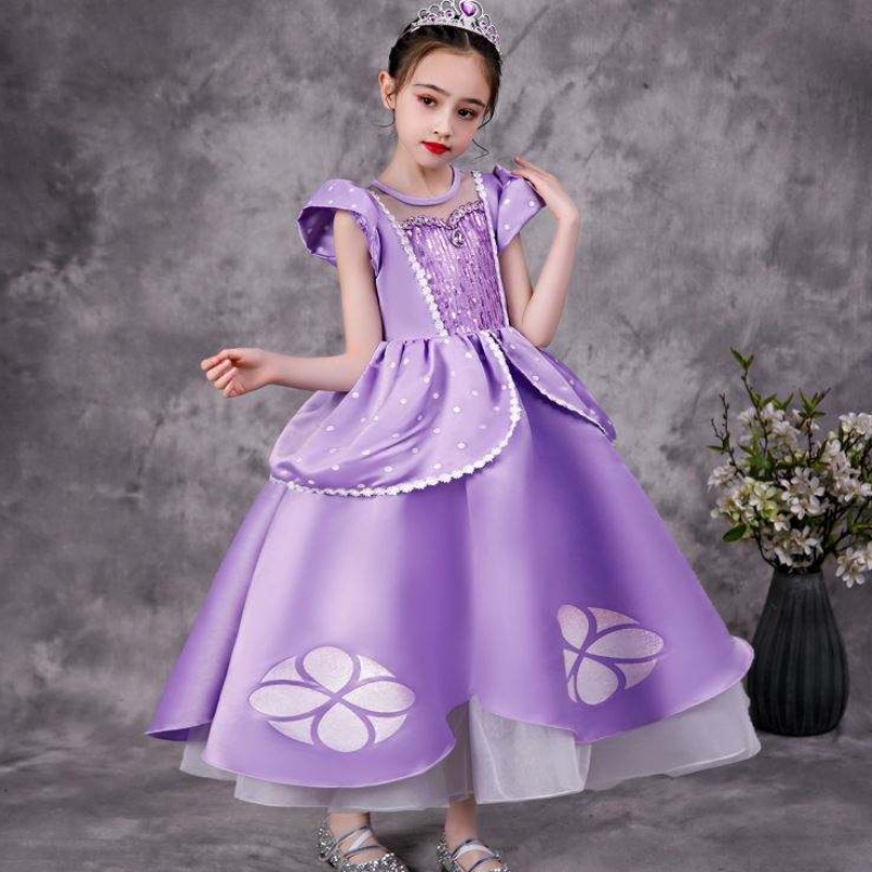 Baige Purple Sofia Rapunzel Elsa Anna Belle Princess Dress TV TV Κοστούμια Κοστούμια Sofiya Princess for Girl