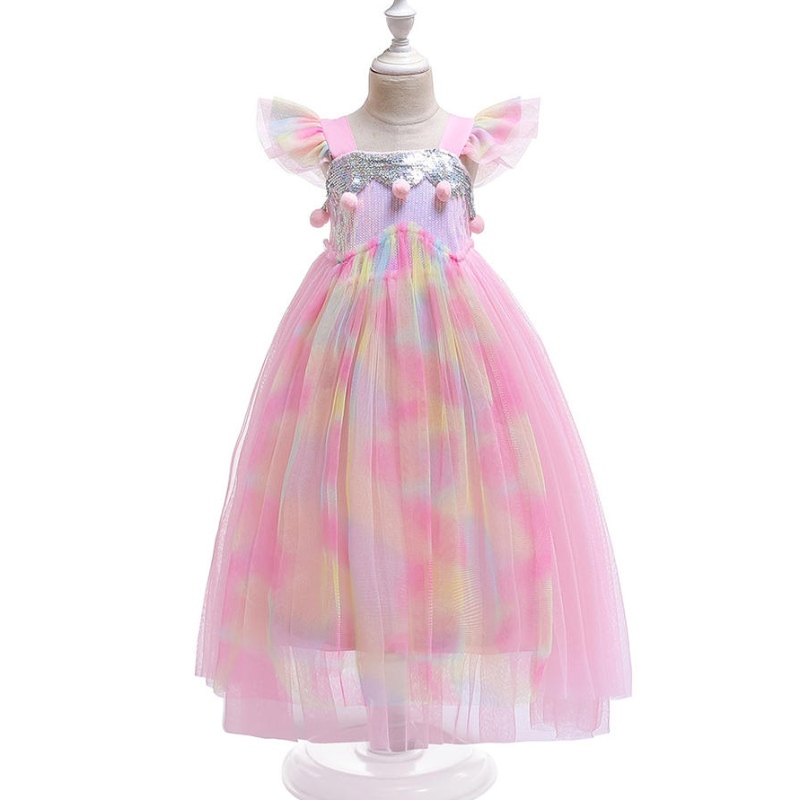 Καυτή πώληση όμορφη πριγκίπισσα παιδιά ρούχα φορούν γενεθλίων πάρτι unicorn horn sequin tutu κορίτσι φόρεμα για μικρά κορίτσια