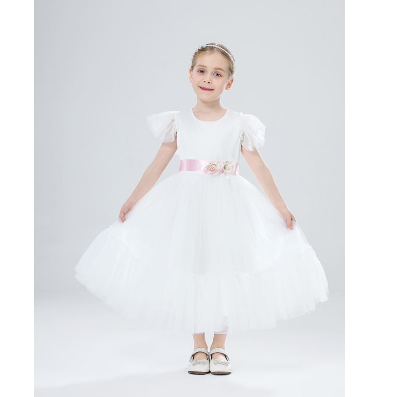 Flower Girl Dress Παιδικά Φορέματα γαμήλιου νυφικού για παιδιά ροζ τούλι κορίτσια κορίτσια boutique πάρτι φορούν κομψά frocks