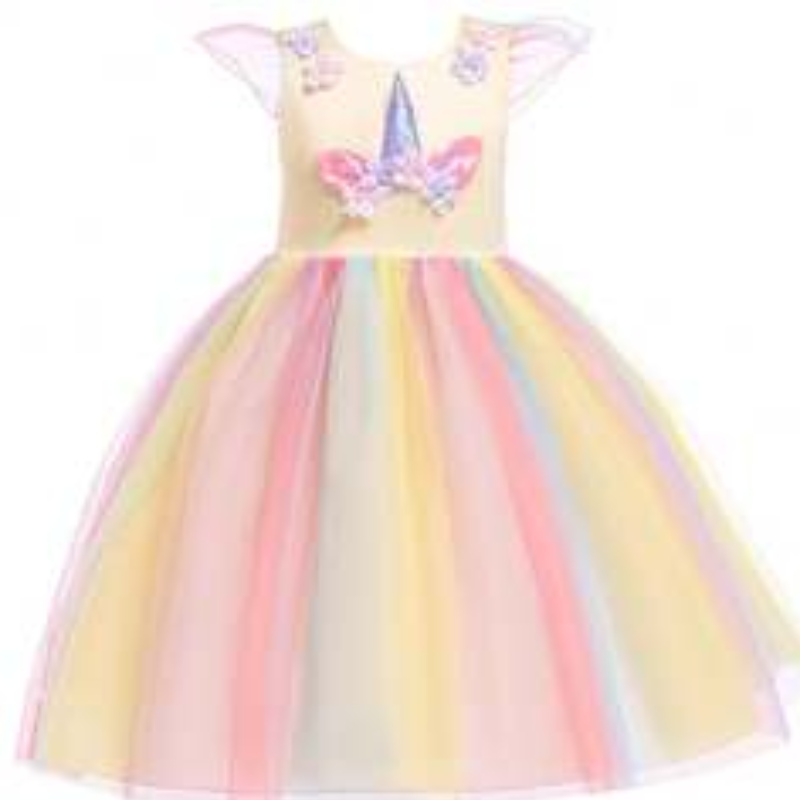 Baige amazon sellsbaby κορίτσια unicorn princessstutu φόρεμα φόρεμα κορίτσια ουράνιο τόξο γενεθλίων κοστούμι