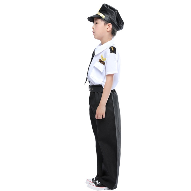 Φόρεμα Deluxe Children Pilot Costume σετ νέας καπετάνιας ρόλου κοστούμι