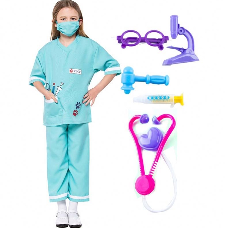 Dr Uniform Animal Doctor Doctor Veterinarian Προσποιηθείτε το παιχνίδι Dress Up Set Halloween Κοστούμια με το Medical Kit HCBC-013