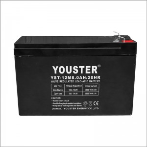 Youster Υψηλή χωρητικότητα συντήρηση δωρεάν12v8.0AH σφραγισμένη ηλιακή μπαταρία USP μολύβδου οξέος μπαταρία