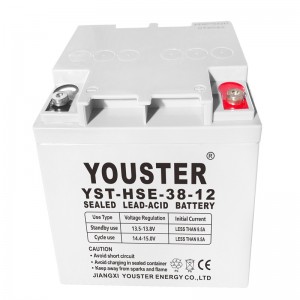 Κατασκευαστής Κίνας Επαναφορτιζόμενο όξινο οξύ VRLA 12V 38AH Ηλιακή ηλεκτρική ενέργεια μολύβδου μπαταρίας