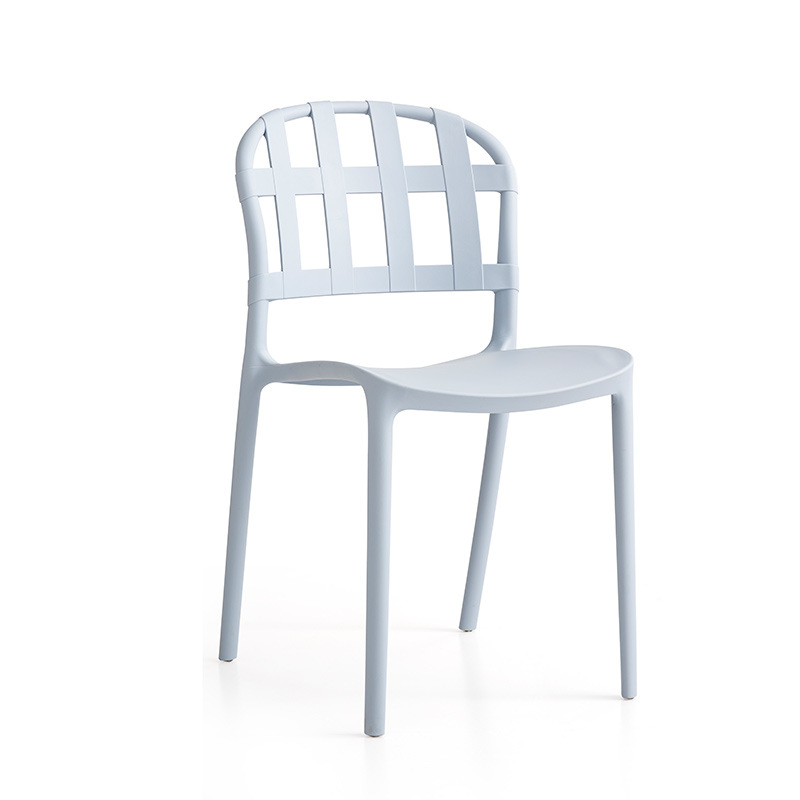 Σύγχρονη πλαστική έγχρωμη καρέκλα Armless σταθερή πλάτη υπαίθριο απλό σαλόνι πλαστική τραπεζαρία καρέκλα