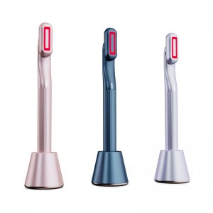 EMS Red Light Eye Wand 360 Deree Rotation, Beauty Eye Massager Wand με 38 ℃ ~ 40 ℃, Cream Eye Booster με θερμότητα/Vibrattion/Red Mode, Remover Fine Lines