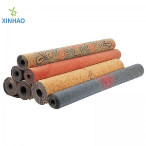 Amazon Best Selling Cork Pu Rubber Yoga Mat Χονδρική, 4mm/5mm pu καουτσούκ Cork Μη-slip yoga mat, υποστήριξη προσαρμοσμένου λογότυπου ή εκτύπωση