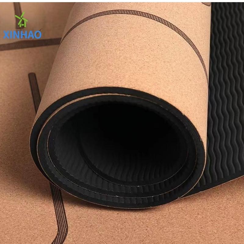 Amazon Best Selling Cork Pu Rubber Yoga Mat Χονδρική, 4mm/5mm pu καουτσούκ Cork Μη-slip yoga mat, υποστήριξη προσαρμοσμένου λογότυπου ή εκτύπωση