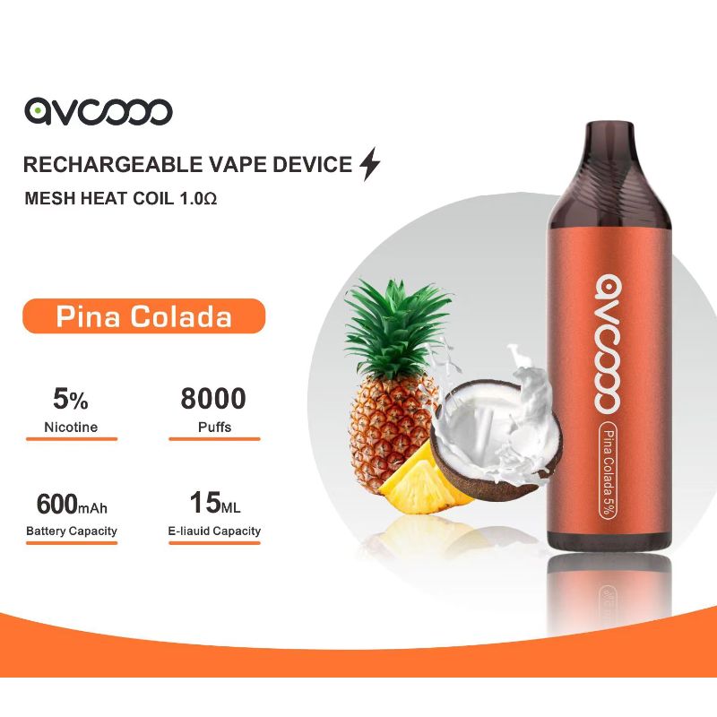 Avcooo επαναφορτιζόμενη συσκευή Vape 8000 Puffs