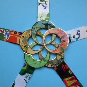 Κορδέλα λαιμό μετάλλιο προσαρμοσμένο σχεδιασμό μετάλλων μετάλλια αναμνηστικά