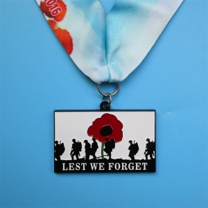 Εξατομικευμένα βραβεία τιμής Metal 3D μαύρα στρατιωτικά μετάλλια