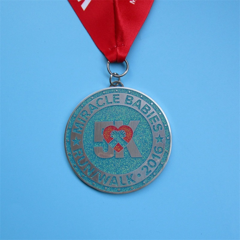 Αναμνηστικά των δραστηριοτήτων δημόσιας πρόνοιας Glitter Metal Medals
