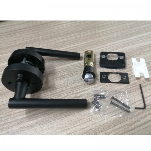 R7506 Μαύρος μοχλός λαβής πόρτας με σύγχρονο σύγχρονο λεπτό στρογγυλό σχέδιο για υπνοδωμάτιο στο σπίτι ή ιδιωτικότητα μπάνιου, κλε...