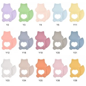 Squirrel Cartoon BPA Δωρεάν Νέο μωρό Teether Toy Toy Silicone Baby Chew Teether Soft Chewing Toy Baby Steething Sticks Boilable Food Grade Silicone Teether