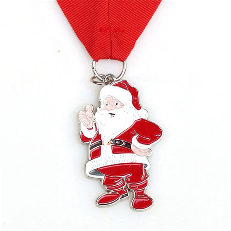 Santa τρέχει μετάλλια έθιμο μετάλλια δώρο για τα Χριστούγεννα