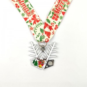Ασημένιο μετάλλιο Santa Running Medals Custom Medals Δώρο για τα Χριστούγεννα
