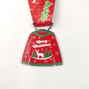 Ασημένιο μετάλλιο Santa Running Medals Custom Medals Δώρο για τα Χριστούγεννα