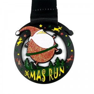 Bespoke Medal Santa Running Medals Custom Medals Δώρο για χριστουγεννιάτικα μεταλλικά μετάλλια