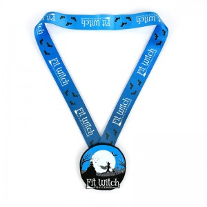 7/8-ιντσών ματ μαύρο μετάλλιο αποκριές φωτεινές νυχτερινές μετάλλια