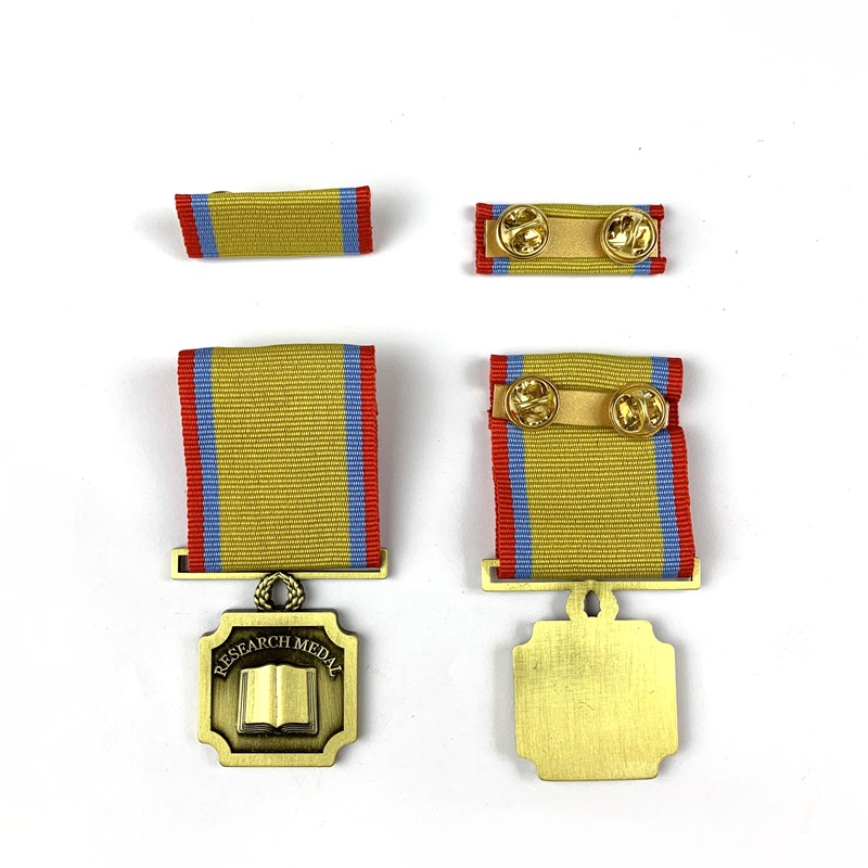 Προσαρμοσμένο 3D χρυσό επιμεταλλωμένο παλιό χάλκινο μετάλλιο μετάλλιο μετάλλια με σύντομη κορδέλα