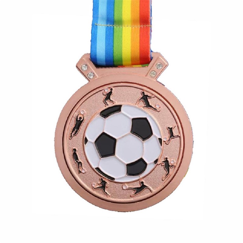 Προσαρμοσμένο ποδόσφαιρο χρυσό 3D μετάλλια ποδοσφαίρου που τρέχει μεταλλικό μαραθώνιο αθλητικό μετάλλιο με κορδέλα