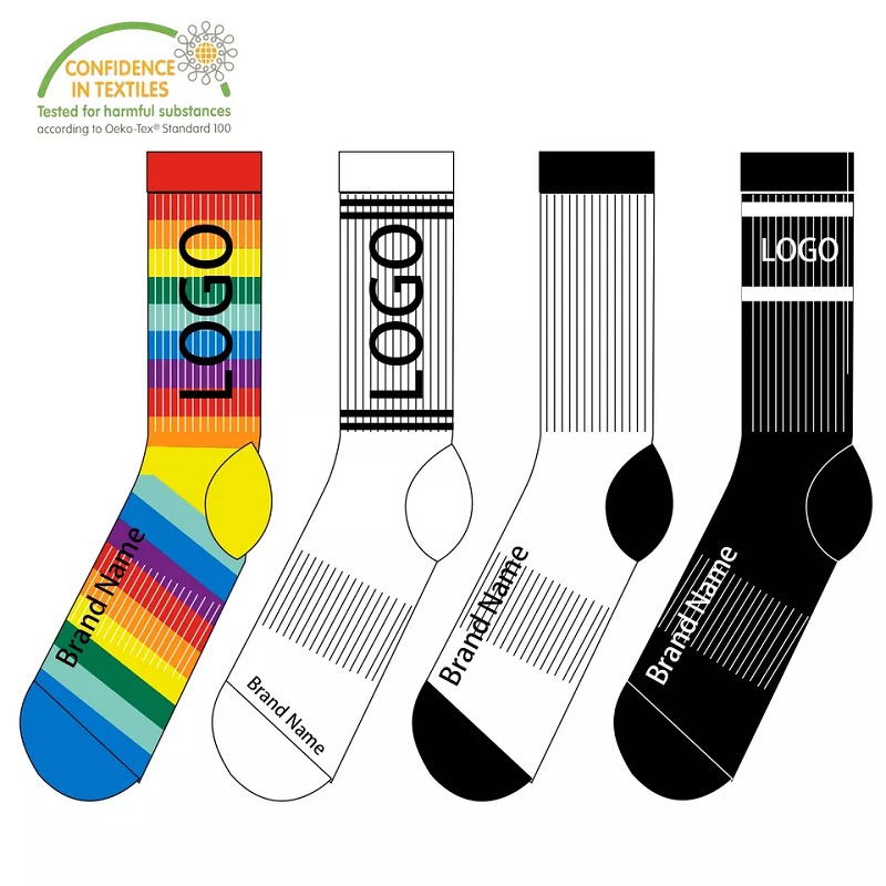 Αθλητικές κάλτσες δροσερό κλασικό σχεδιασμό προσαρμοσμένο λογότυπο πλέξιμο υψηλής ποιότητας άνετες κάλτσες ανδρών