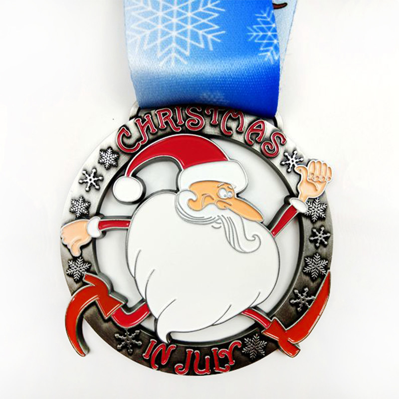 Santa τρέχει μετάλλια χριστιανικό μετάλλιο Gift Metal Star Award