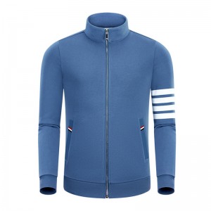 Άνοιξη και φθινοπωρινό νέο τετράγωνο βαμβακερό μόδα casual small stand collar men \\\\ \'s και τα φερμουάρ του φερμουάρ με φερμουάρ με φερμουάρ.