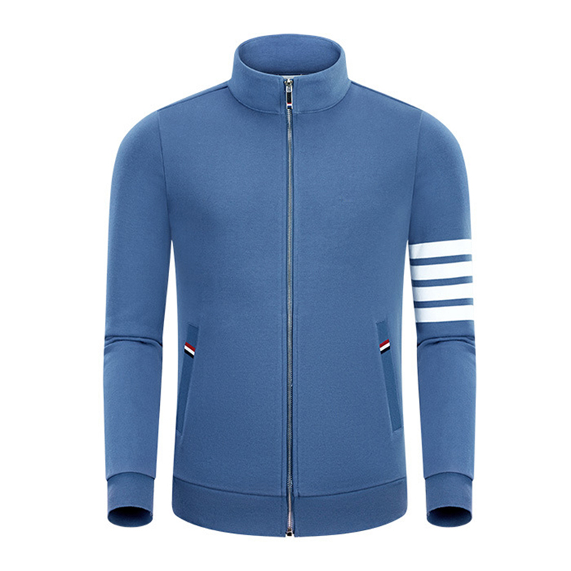 Άνοιξη και φθινοπωρινό νέο τετράγωνο βαμβακερό μόδα casual small stand collar men \\\\ \'s και τα φερμουάρ του φερμουάρ με φερμουάρ με φερμουάρ.