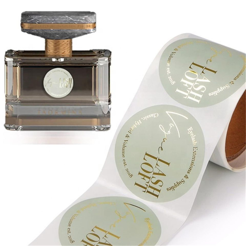 Στρογγυλό αυτοκόλλητο ετικέτας βρόχου, Bronzing Transparent Label, Προσαρμοσμένο αυτοκόλλητο ετικέτας Bronzing