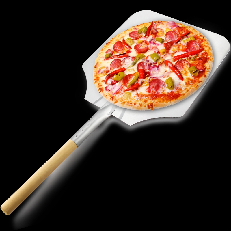 Ξύλινη λαβή 12nch/14inch/16inch αλουμινίου αλουμινίου peel pizza shovel pizza spatula pizza paddle