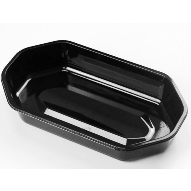 Ζωηρόχρωμος δίσκος φρούτων χωρίς καπάκι 225*120*40 Διαφανής/ Μαύρος