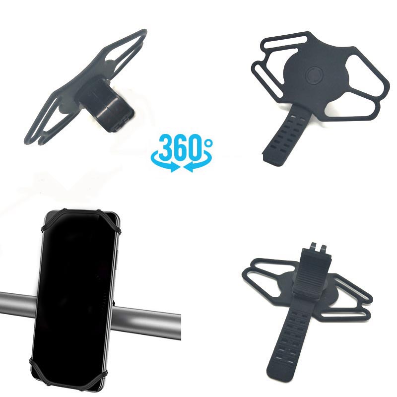 Silicone Bike Holder, [360 ° περιστροφής shockproof] Χορηγός τηλεφώνου ποδηλάτου, Universal Silicone Motorcycle Helder, συμβατό με το iPhone 14 13 12 11 Pro Max,