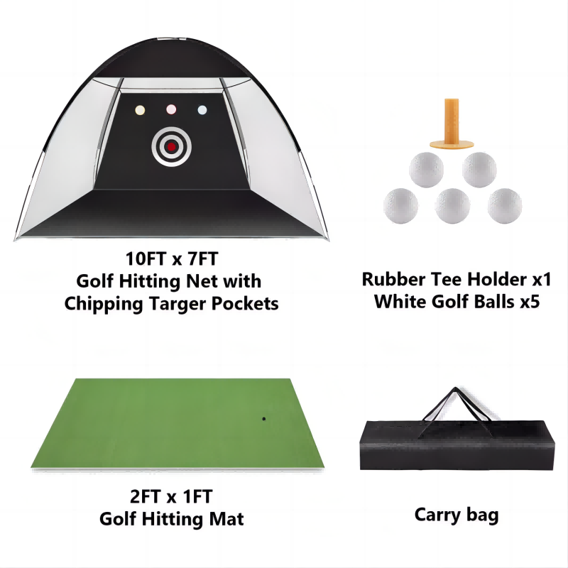 Υπαίθρια εκπαίδευση γκολφ χτυπάει δίχτυα πρακτική οδήγηση με ματ