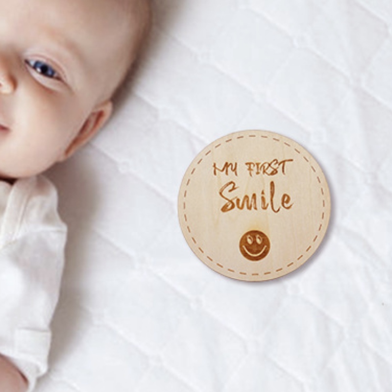 Ξύλινα τεχνούργημα έγκυος μωρό Μήνας Milestone Κάρτα ξύλινη μηνιαία αναμνηστική κάρτα καλλιέργειας