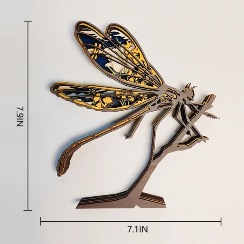 3D ζώα ξύλινη διακόσμηση Dragonfly