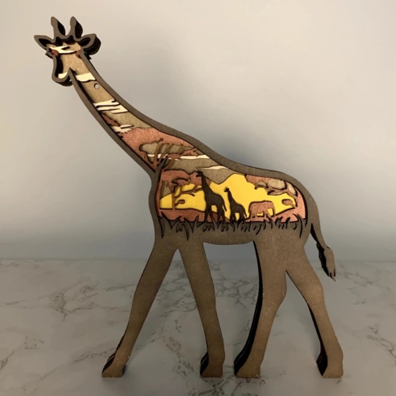 3D ζώα ξύλινη καμηλοπάρδαλη