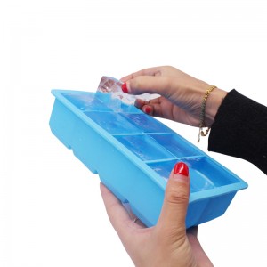 Εύκολη απελευθέρωση σιλικόνη και ευέλικτοι 8 μεγάλοι δίσκοι πάγου, πιστοποιημένες από πρώτες ύλες, ελεύθεροι BPA, αργή τήξη πάγου γ...