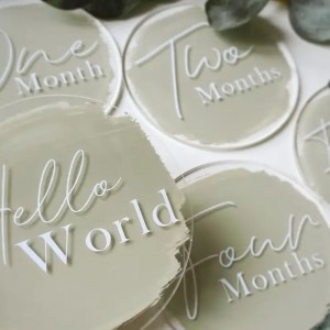 Ακρυλική κοπή λέιζερ Χαρακτική διακοπών Παιδιών Η Milestone αναμνηστική κάρτα