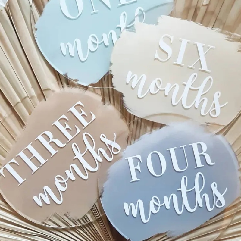 Ακρυλική κοπή λέιζερ Χαρακτική διακοπών Παιδιών Η Milestone αναμνηστική κάρτα