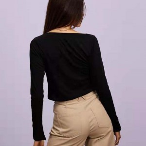 Προσαρμοσμένη άνοιξη Φθινόπωρο κυρίες σέξι πουλόβερ μακριά μανίκια πουλόβερ κοίταξε το πουλόβερ