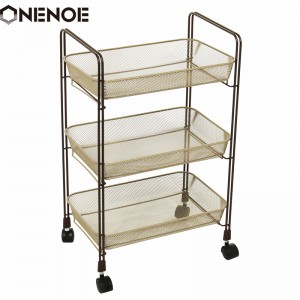 Onenoe Design Modern Metal Mesh 3-Tier Storage Organizer Multi-Utility Utility Cart Heavy Duty Strong Atability Trolley Storage Cart με καλάθια