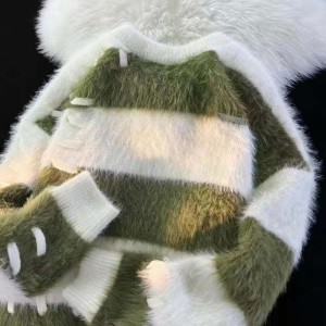 Φθινόπωρο και χειμώνα κορεατική έκδοση χαλαρή έγχρωμη ριγέ sable πουλόβερ