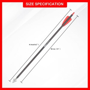 15inches RX Crossbow Bolts με ανοξείδωτο χάλυβα Broadheads