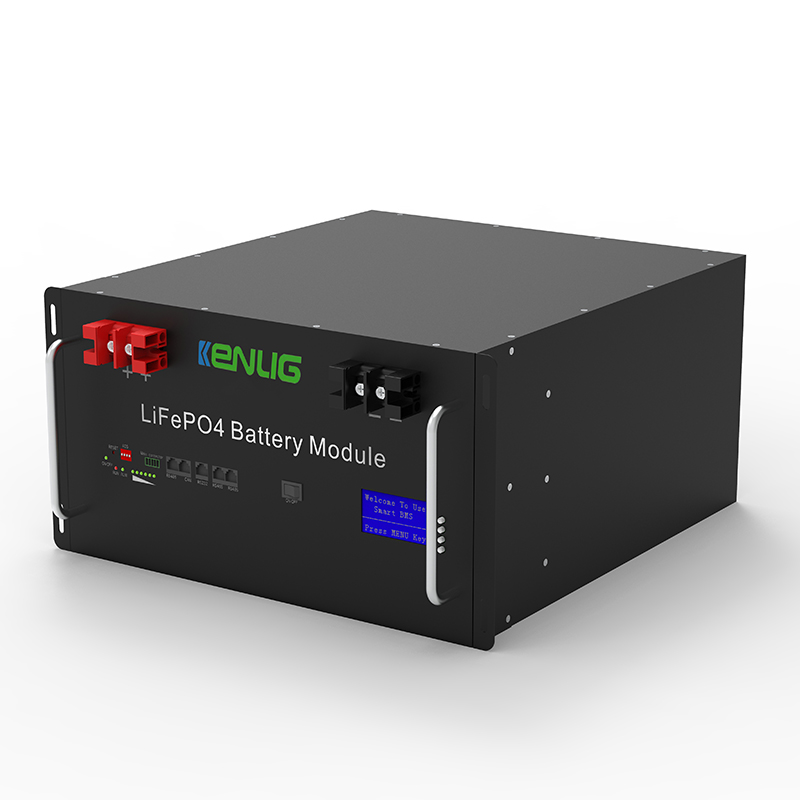 Rack τοποθετημένο 48V 100/150 200ah lifepo4 οικιακές συσκευές στοιβάζονται rs232/rs485/can επικοινωνία γρήγορη φόρτιση ζαχαροπλαστικής λιθίου με LCD