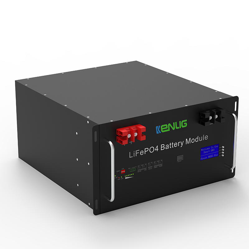 Rack τοποθετημένο 48V 100/150 200ah lifepo4 οικιακές συσκευές στοιβάζονται rs232/rs485/can επικοινωνία γρήγορη φόρτιση ζαχαροπλαστικής λιθίου με LCD