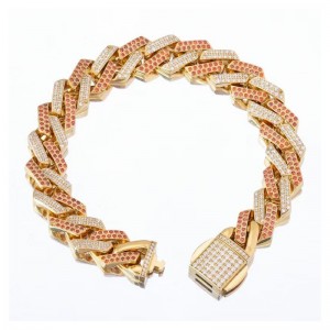 Zircon εξατομικευμένο χιπ χοπ Κούβα βραχιόλι κρύσταλλο σούπερ φλας εκατό αγώνα