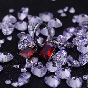 Square Fashion Luxury Zirconia σκουλαρίκια