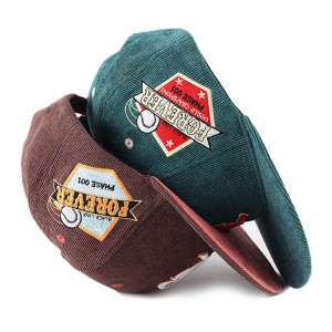 Custom Mens κέντημα 5 πάνελ snapback καπέλα Corpuroy καπέλα